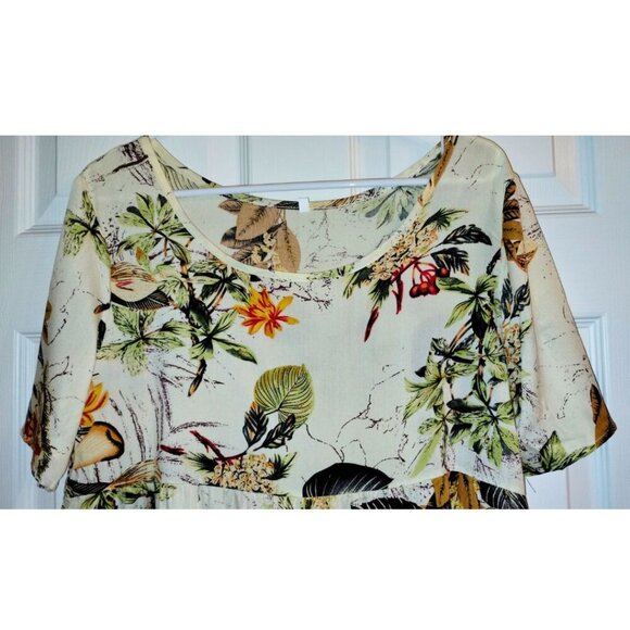 Women's Lightweight Tropical Print Dress (Size L) - Picture 2 of 4